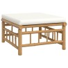 Salon de jardin 5 pcs avec coussins blanc crème bambou 625178625178