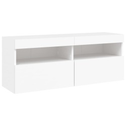 Meuble TV mural avec lumières LED blanc 100x30x40 cm 625184625184