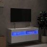 Meuble TV mural avec lumières LED blanc 100x30x40 cm 625184625184