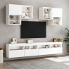 Meuble TV mural avec lumières LED blanc 100x30x40 cm 625184625184