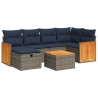 Salon de jardin avec coussins 7 pcs gris résine tressée 625188625188
