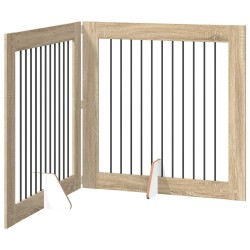 Porte de chien pliable avec supports 2 pcs Chêne Sonoma 625197625197