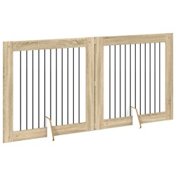 Porte de chien pliable avec supports 2 pcs Chêne Sonoma 625197625197