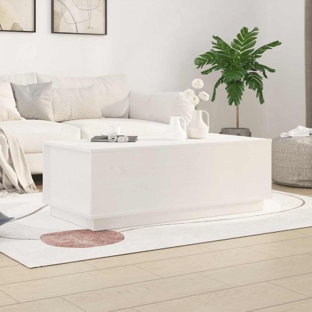 Table basse Blanc 100x50x35 cm Bois massif de pin 625212625212