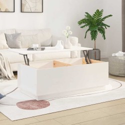 Table basse Blanc 100x50x35 cm Bois massif de pin 625212625212