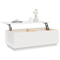 Table basse Blanc 100x50x35 cm Bois massif de pin 625212625212