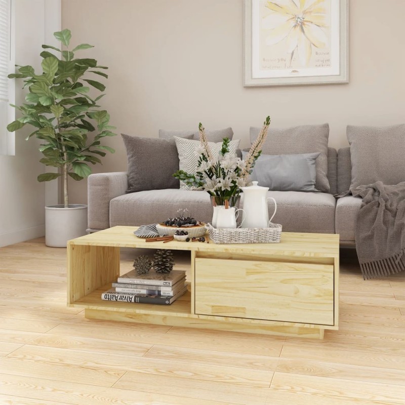 Table basse 110x50x33,5 cm bois de pin massif 625214625214
