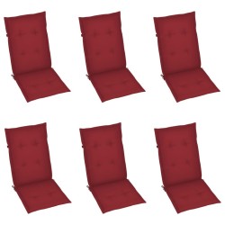 Chaises pliables de jardin lot de 6 avec coussins Bois d'acacia 625216625216