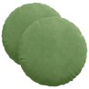 Coussins de siège 2 pcs Vert clair Ø 40 x 13 cm Velours 625227625227