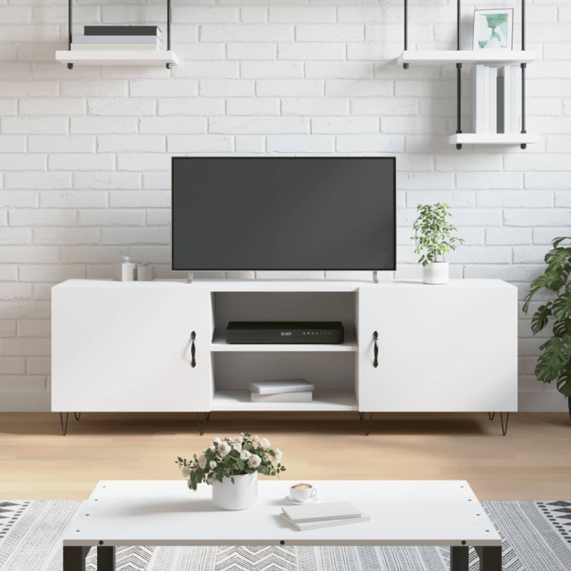 Meuble TV blanc 150x30x50 cm bois d'ingénierie 625234625234
