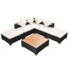 Salon de jardin 6 pcs avec coussins résine tressée noir 625236625236