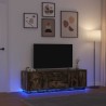 Meuble TV avec lumières LED chêne fumé 160,5x41x50 cm 625239625239