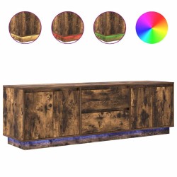 Meuble TV avec lumières LED chêne fumé 160,5x41x50 cm 625239625239