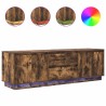 Meuble TV avec lumières LED chêne fumé 160,5x41x50 cm 625239625239