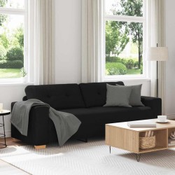 Canapé 3 places noir en tissu 220x78x80 cm 625240625240