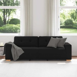 Canapé 3 places noir en tissu 220x78x80 cm 625240625240