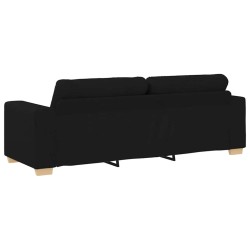Canapé 3 places noir en tissu 220x78x80 cm 625240625240