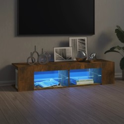 Meuble TV avec lumières LED chêne fumé 135x39x30 cm 625243625243