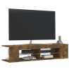 Meuble TV avec lumières LED chêne fumé 135x39x30 cm 625243625243
