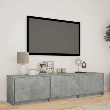 Meuble TV avec LED 165x34x40 cm Gris Béton Bois d’ingénierie 625246625246
