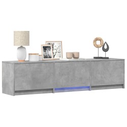 Meuble TV avec LED 165x34x40 cm Gris Béton Bois d’ingénierie 625246625246