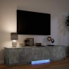 Meuble TV avec LED 165x34x40 cm Gris Béton Bois d’ingénierie 625246625246
