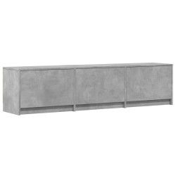 Meuble TV avec LED 165x34x40 cm Gris Béton Bois d’ingénierie 625246625246