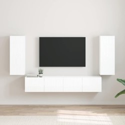 Meuble TV mural 2 pcs Blanc Brillant 30 x 31 x 80 cm 625250625250