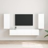 Meuble TV mural 2 pcs Blanc Brillant 30 x 31 x 80 cm 625250625250