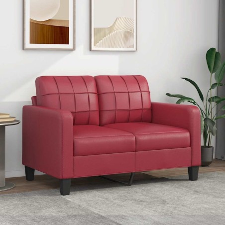 Canapé à 2 places Rouge bordeaux 120 cm Similicuir 625252625252