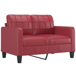Canapé à 2 places Rouge bordeaux 120 cm Similicuir 625252625252