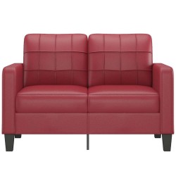 Canapé à 2 places Rouge bordeaux 120 cm Similicuir 625252625252