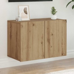 Meuble TV mural chêne artisanal 60x30x41 cm 625254625254