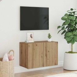 Meuble TV mural chêne artisanal 60x30x41 cm 625254625254