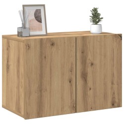 Meuble TV mural chêne artisanal 60x30x41 cm 625254625254