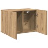 Meuble TV mural chêne artisanal 60x30x41 cm 625254625254