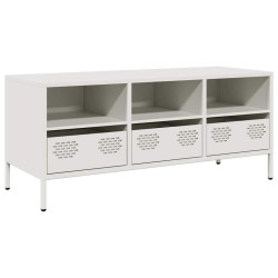 Meuble TV blanc 101,5x39x43,5 cm acier laminé à froid 625259625259
