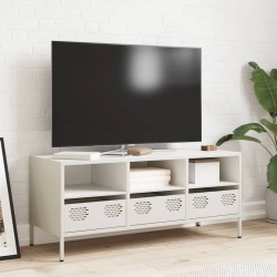 Meuble TV blanc 101,5x39x43,5 cm acier laminé à froid 625259625259