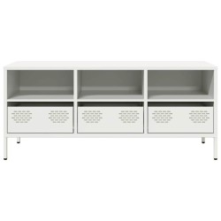 Meuble TV blanc 101,5x39x43,5 cm acier laminé à froid 625259625259