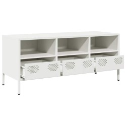 Meuble TV blanc 101,5x39x43,5 cm acier laminé à froid 625259625259