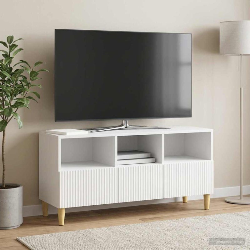 Meuble TV Blanc brillant 102 x 34,5 x 50 cm Bois d'ingénierie 625260625260