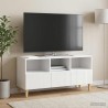 Meuble TV Blanc brillant 102 x 34,5 x 50 cm Bois d'ingénierie 625260625260