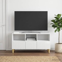 Meuble TV Blanc brillant 102 x 34,5 x 50 cm Bois d'ingénierie 625260625260