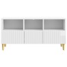 Meuble TV Blanc brillant 102 x 34,5 x 50 cm Bois d'ingénierie 625260625260