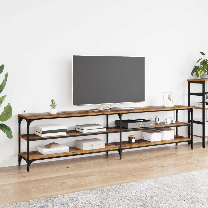 Meuble TV Bois Ancien 200 x 30 x 50 cm Bois d'ingénierie et fer 625261625261