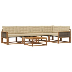 Ensemble de canapés d'extérieur 6 pcs Naturel et Beige 625263625263