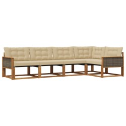 Ensemble de canapés d'extérieur 5 pcs Naturel et Beige 625276625276
