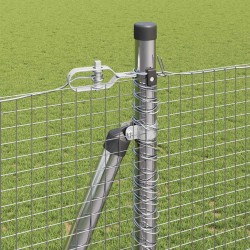 Clôture en fil soudé avec base en béton 10 x 1,5 m Argenté 625277625277