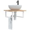 Étagère de vasque murale acier et bois massif d'acacia 625282625282