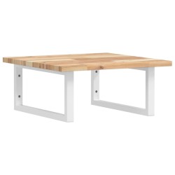 Étagère de vasque murale acier et bois massif d'acacia 625282625282